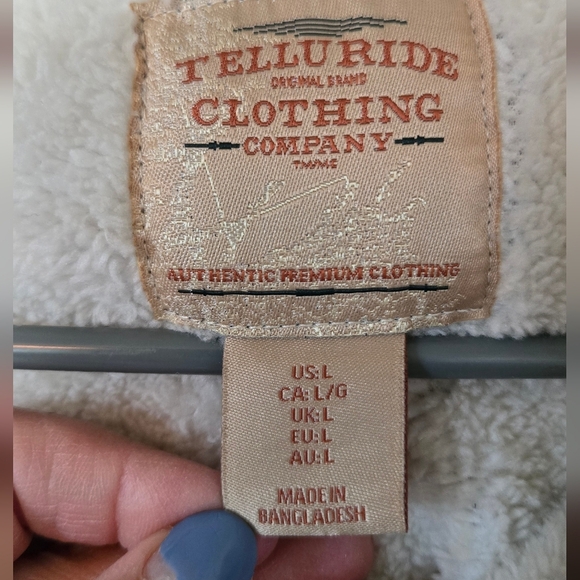 Telluride | Brown Sherpa Lined 1/4 Zip Jacket Size Large - Picture 7 of 8
